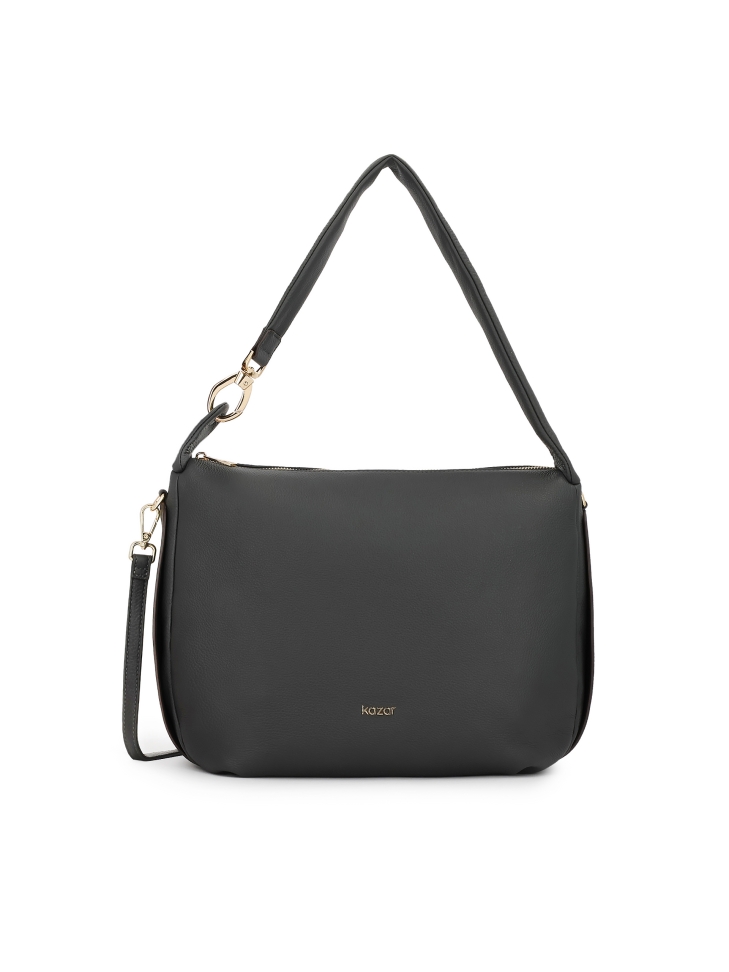 Gray handbag with a comfortable loose fit