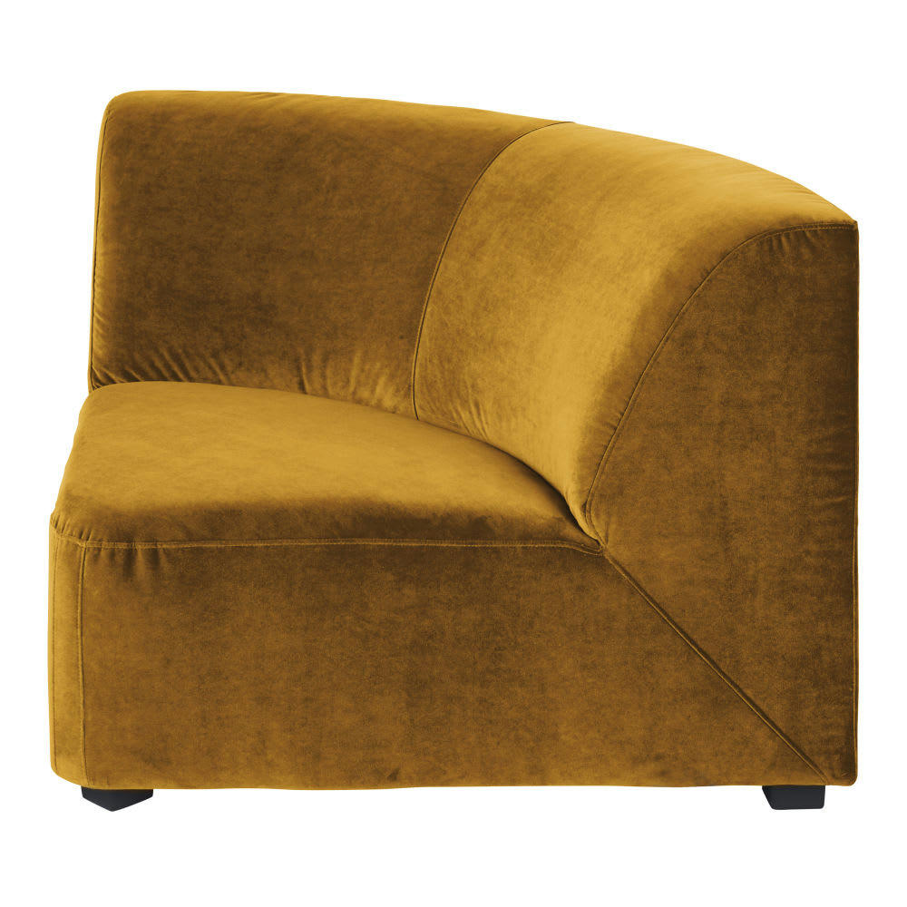 Virgile - Angle pour canapé modulable en velours ocre