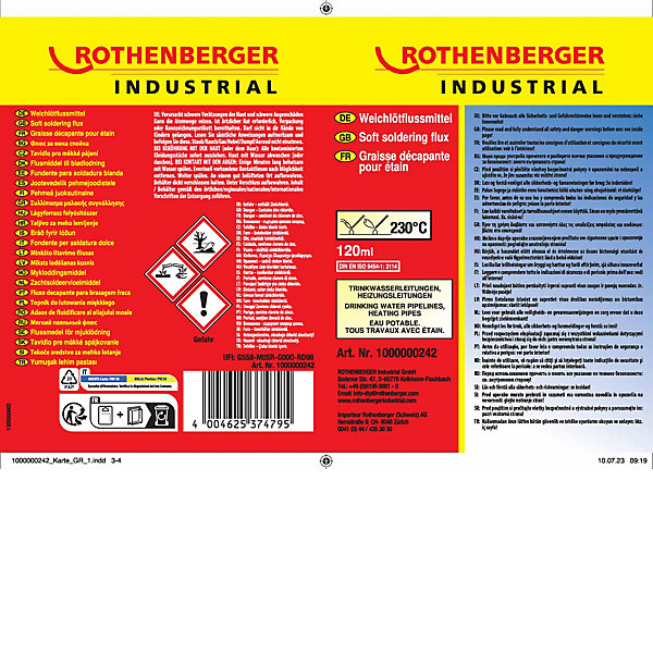 Graisse décapante pour étain 120ml Rothenberger