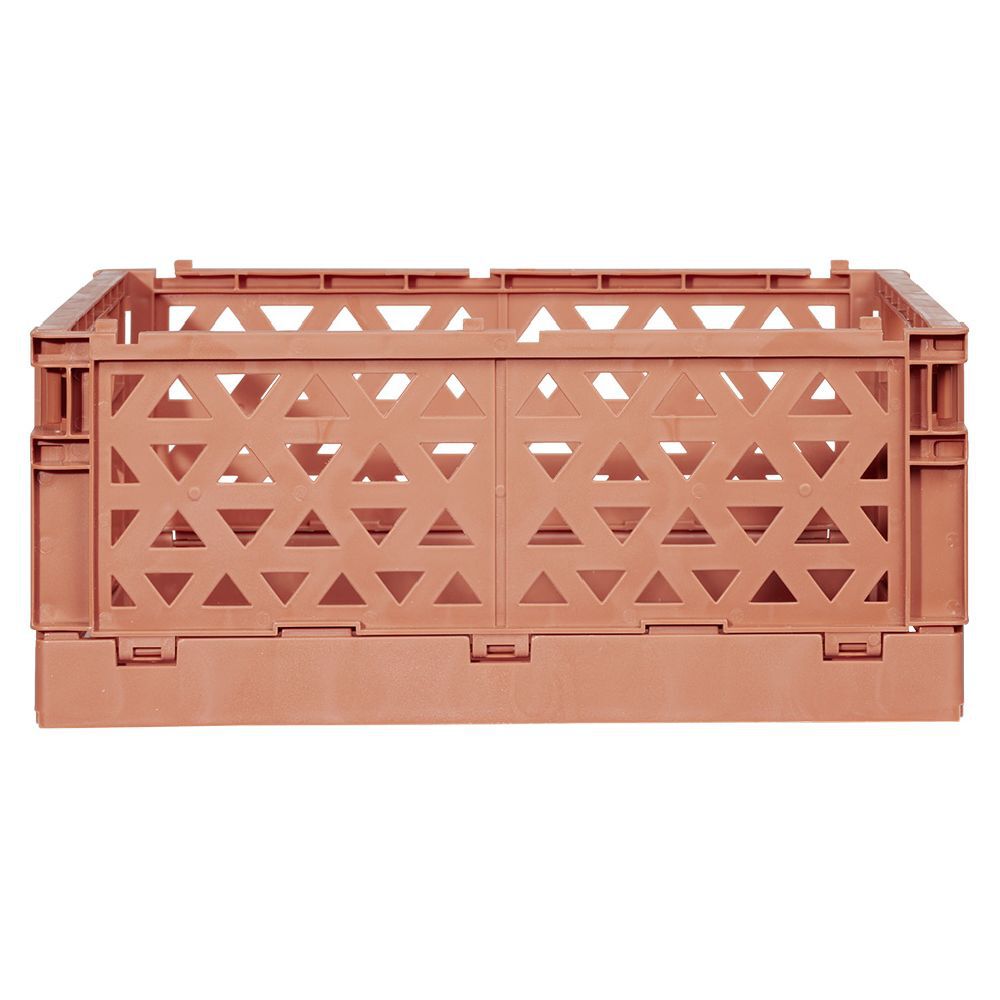 Caisse pliable avec porte-étiquette marron L33xl25xH15cm