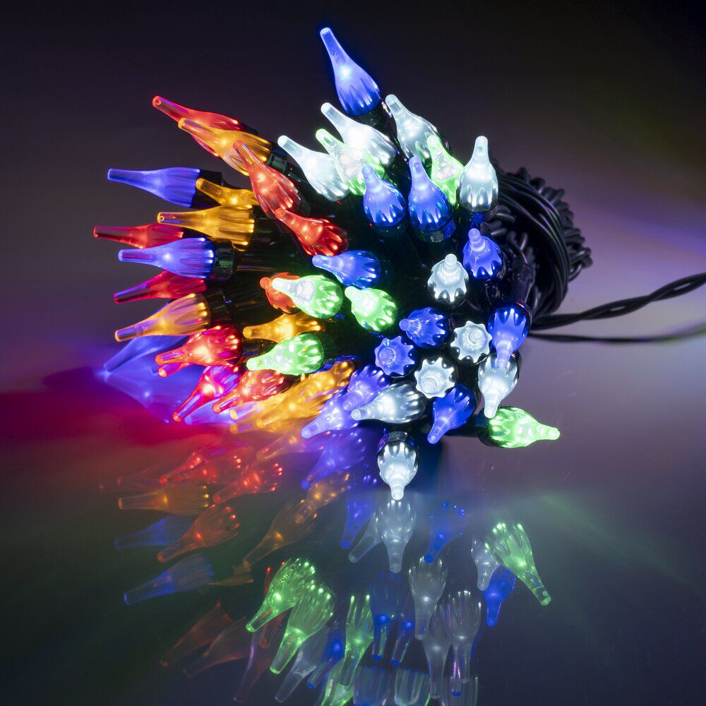 Guirlande de No&euml;l lumineuse 50LED bulbe plat multicolore L590cm