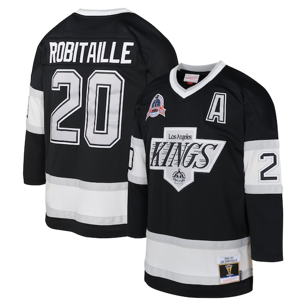 Luc Robitaille Los Angeles Kings Youth 1992 Blue Line Player Jersey - Black