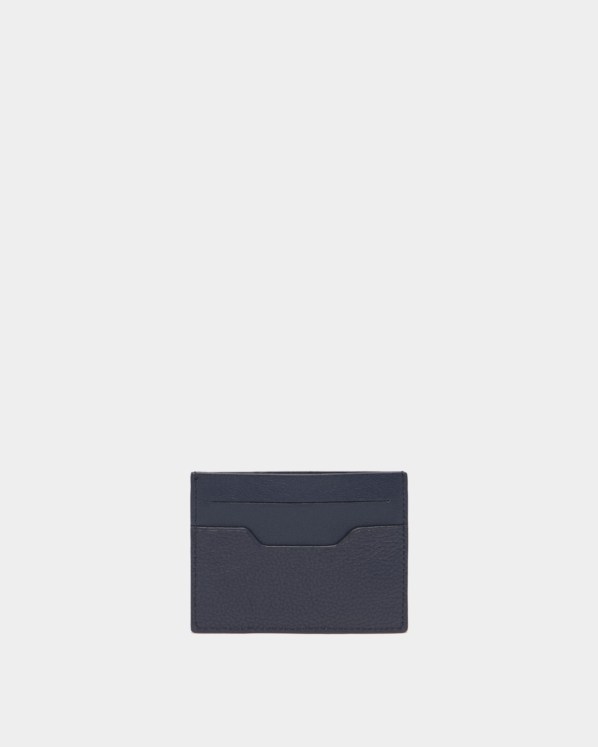 Kartenetui Capitol aus genarbtem Leder in Navy Blue