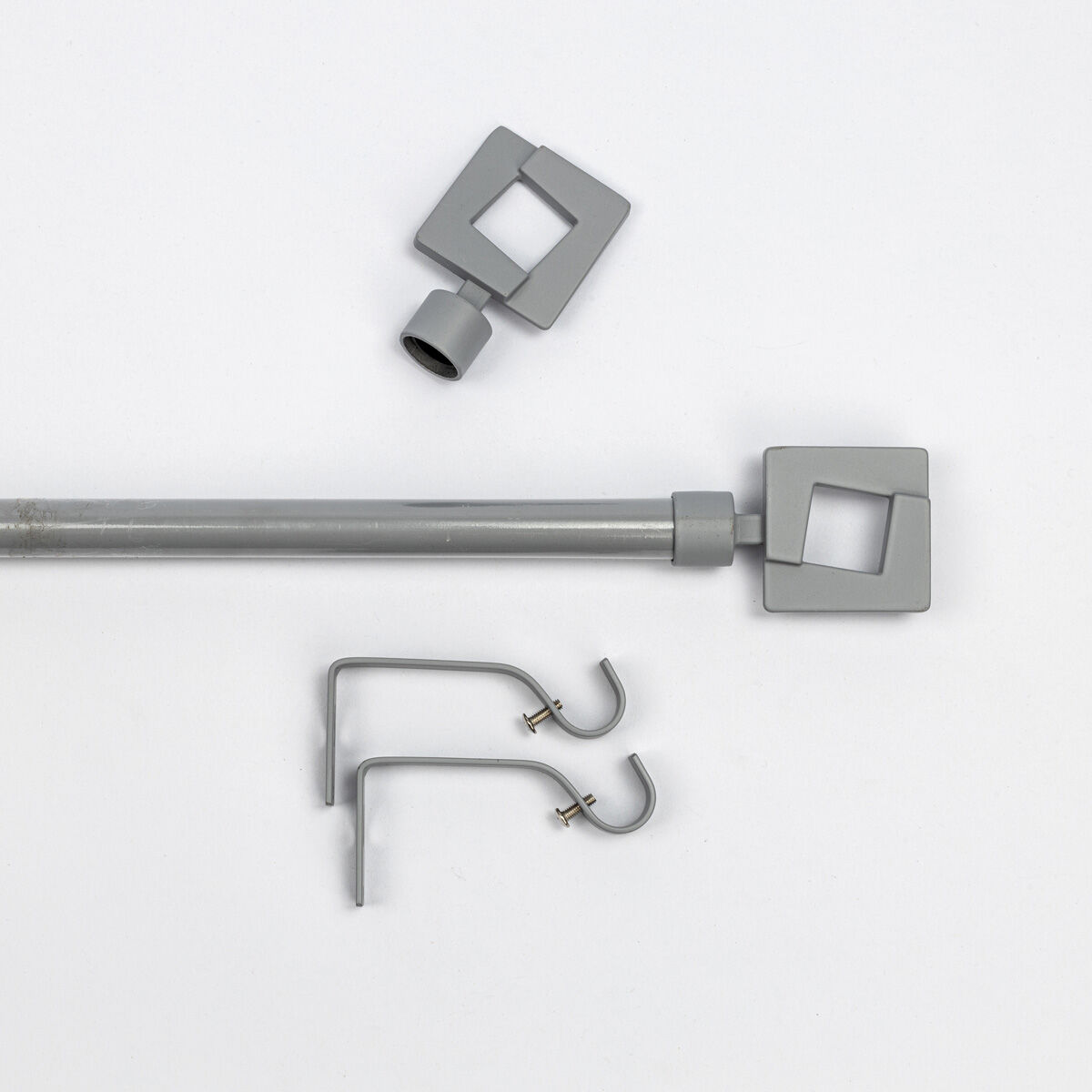 Kit varão extensível cinza mate 120-210cm