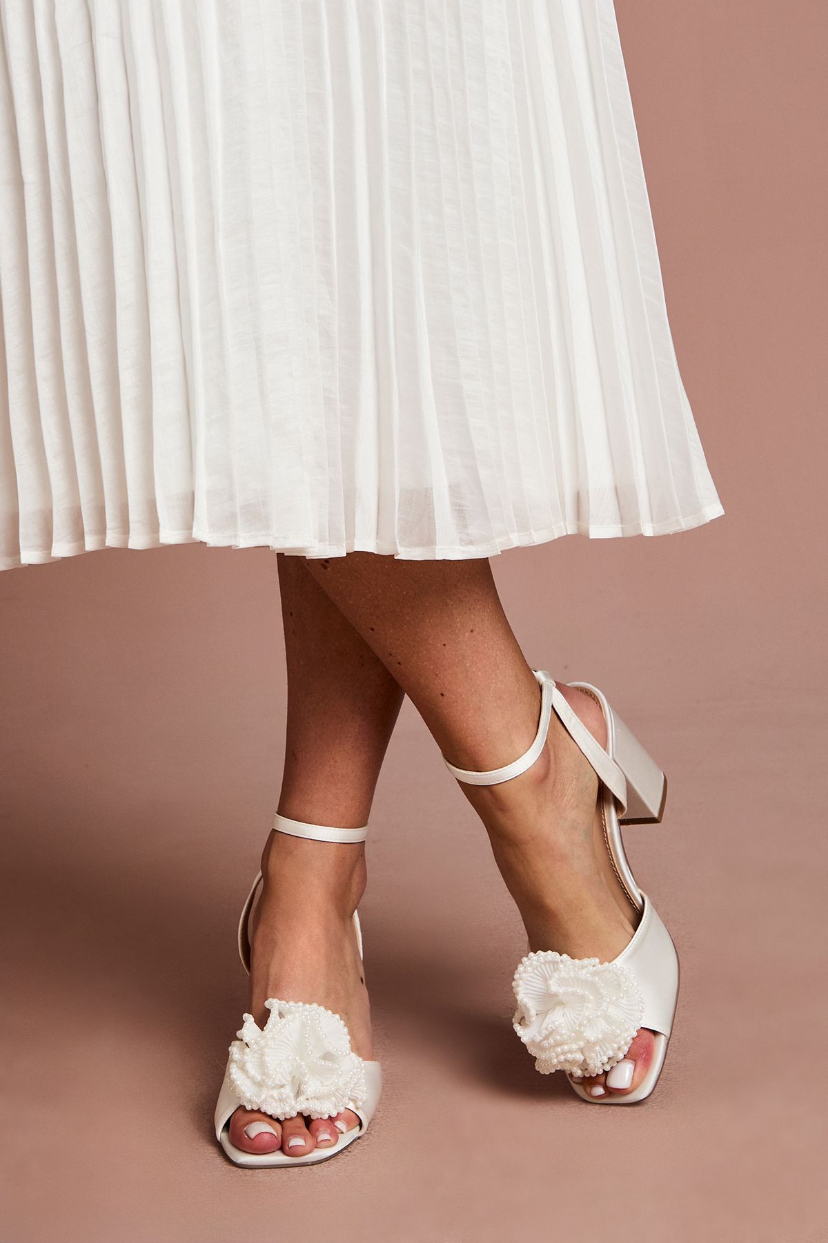 Coast Bridal Paloma Corsage Detail High Block Heeled Sandals
