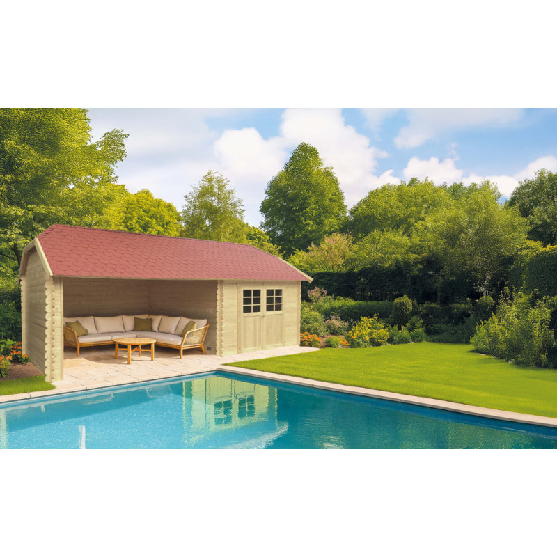 Abri de jardin en bois York 28 mm 2,98   3,64 x 2,98 m SOLID