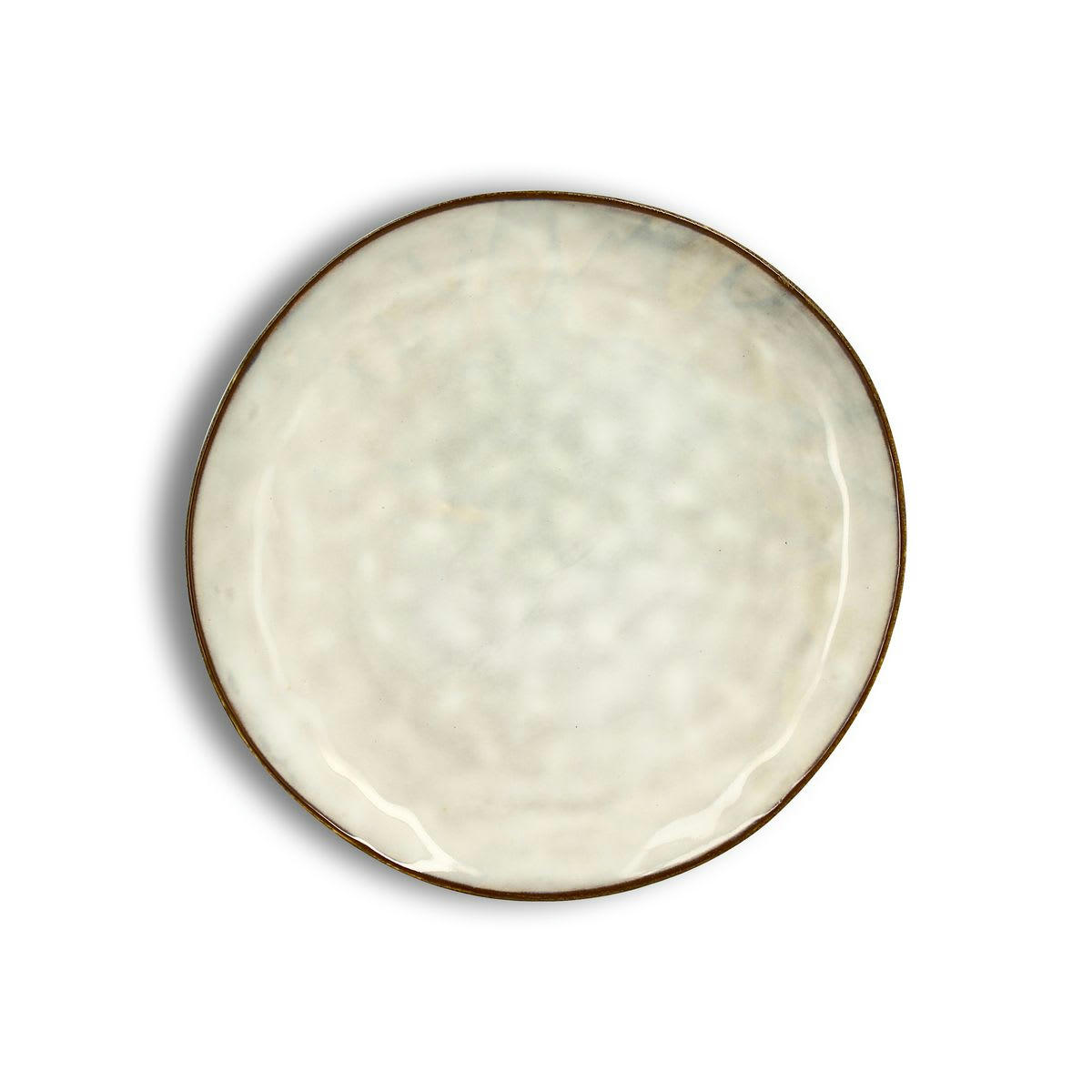 BORAL - Lot de 6 assiettes desserts en grès gris 20,5cm