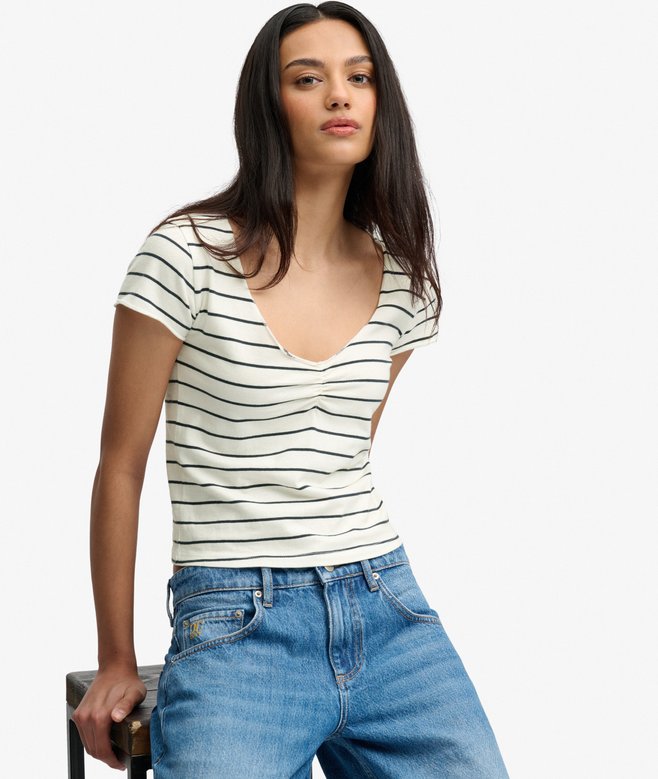 Athletic Essentials Gathered Pattern Top