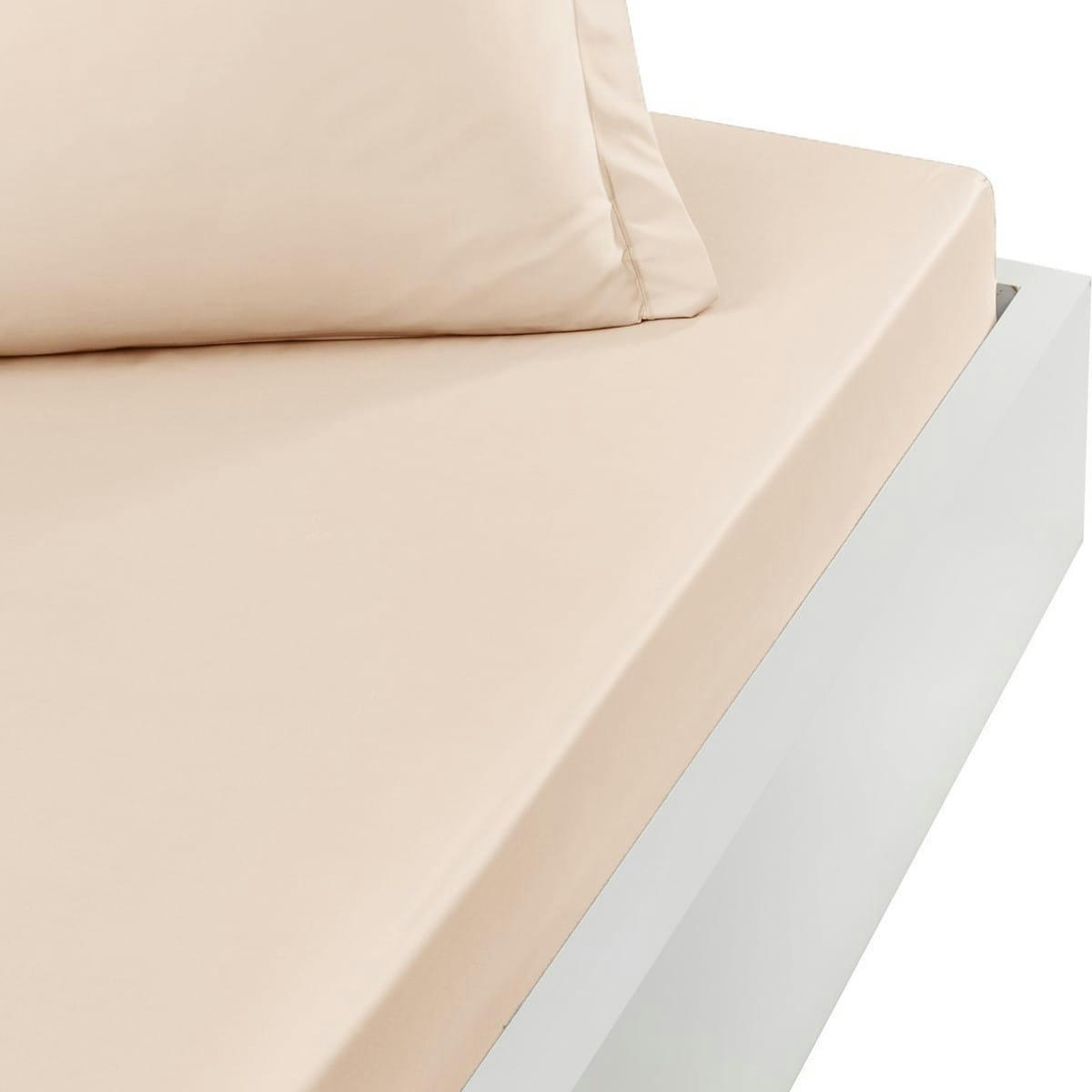 SOFT PERCALE - Drap housse en percale de coton Petale 140x190 cm