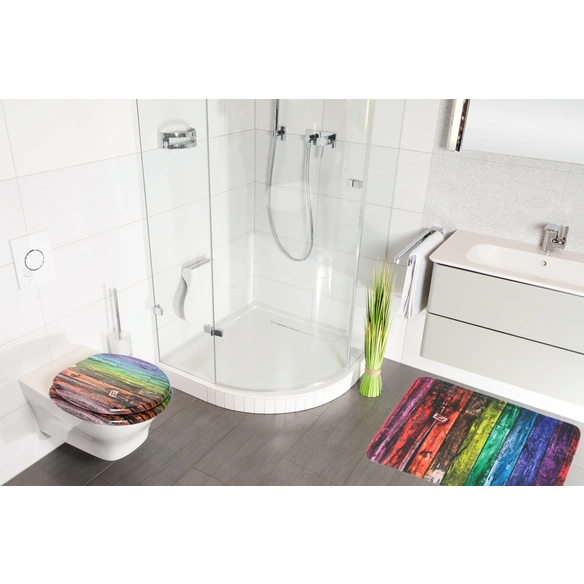 Badteppich, bunt, Polyester, mit Regenbogen
