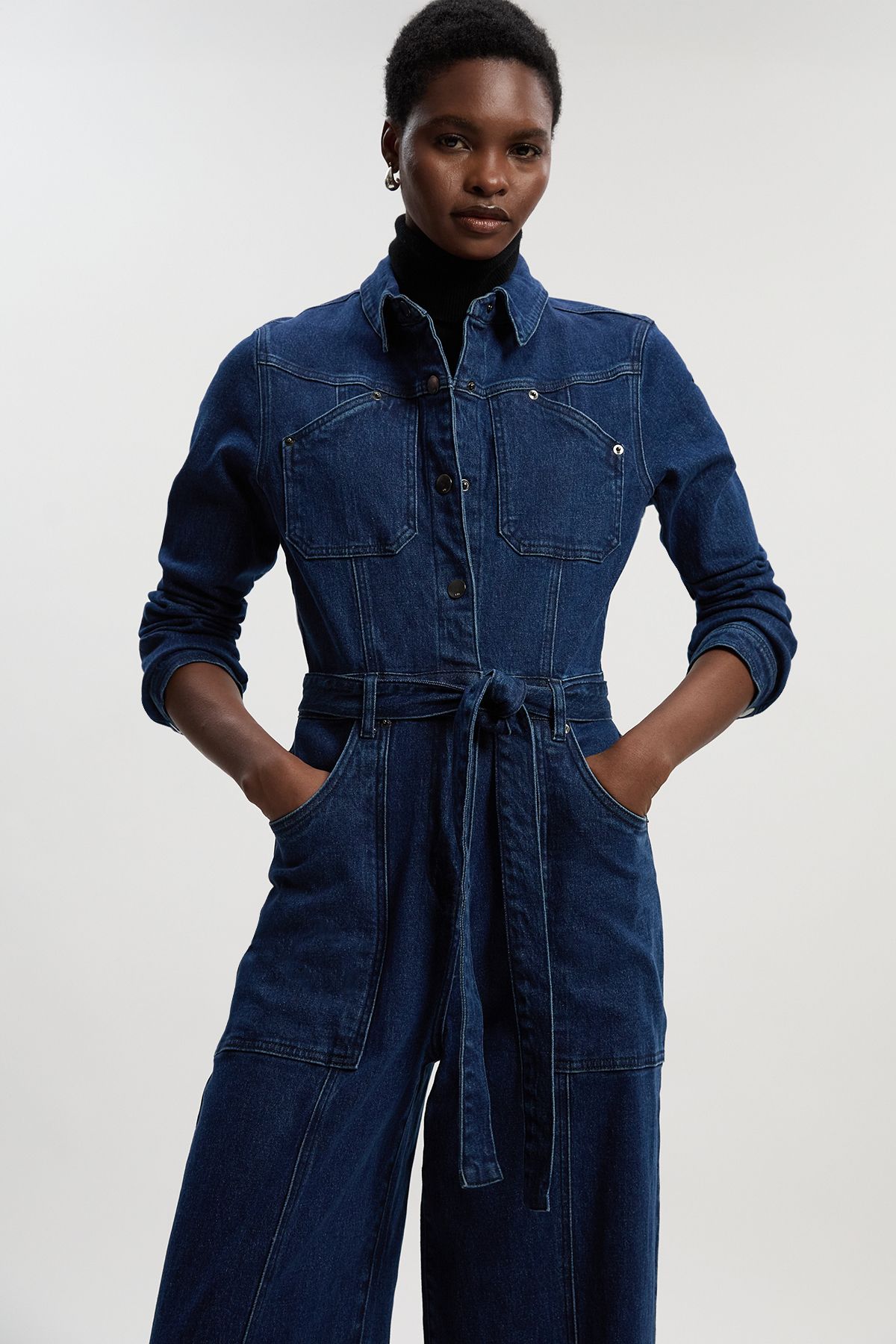 KarenMillen Denim Western Jumpsuit