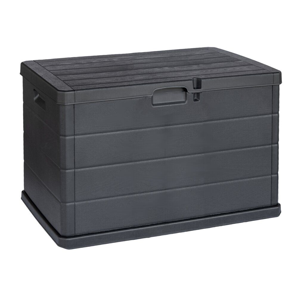 Coffre de rangement jardin plastique gris 78x55xH52cm
