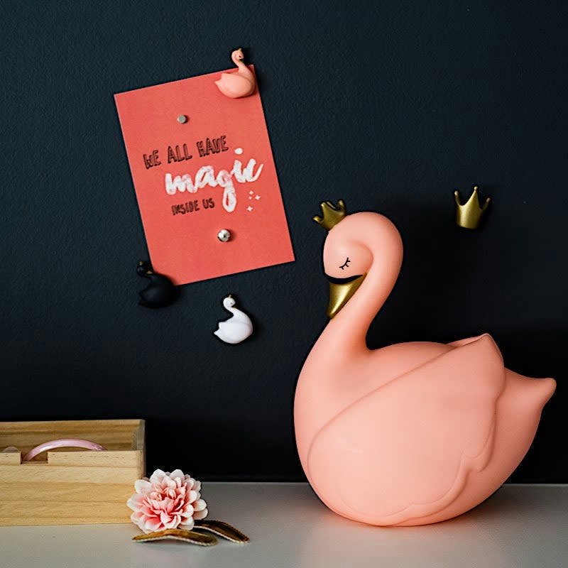 DAME BLANCHE - Veilleuse cygne rose