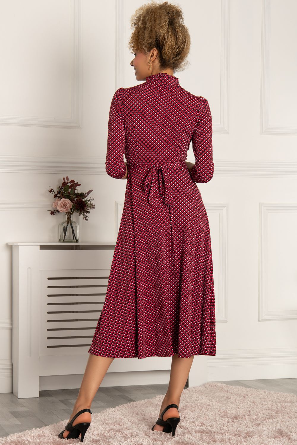 Jolie Moi Jennifer Tie Neck Midi Dress