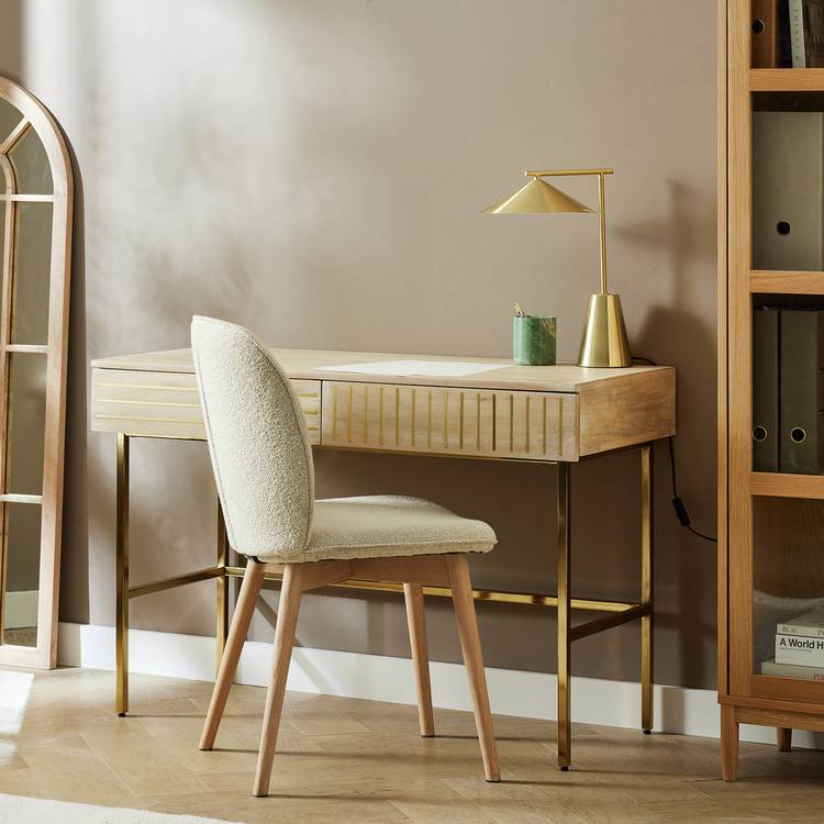 Habitat Samara 2 Drawer Office Desk - Light Wood