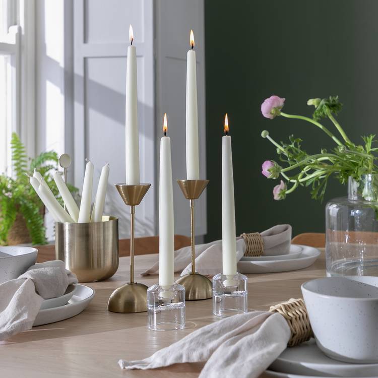 Habitat Pack of 10 Taper Candles - Unscented