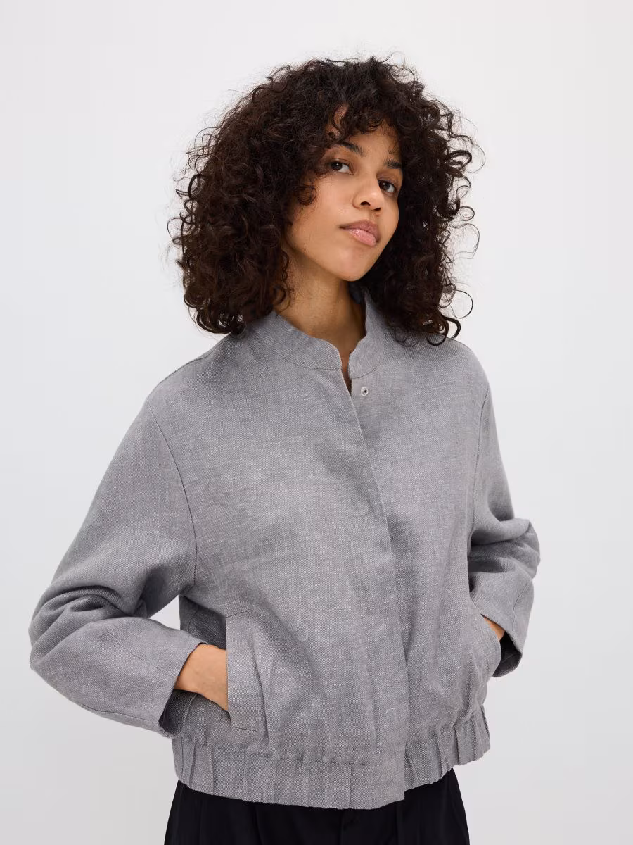Linen Bomber Jacket