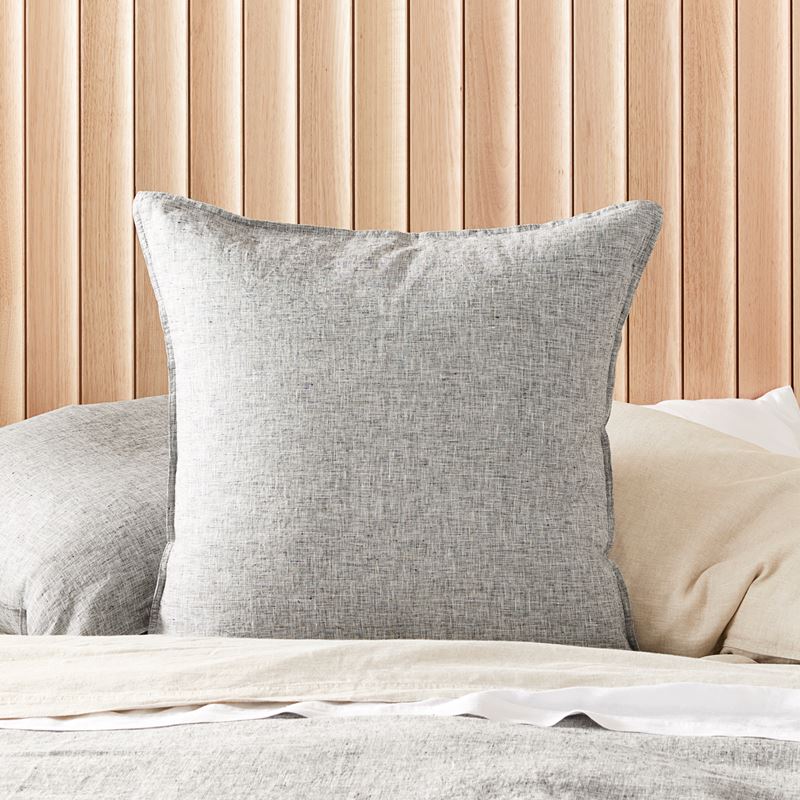 Vintage Washed Linen Onyx Woven Quilt Cover Separates