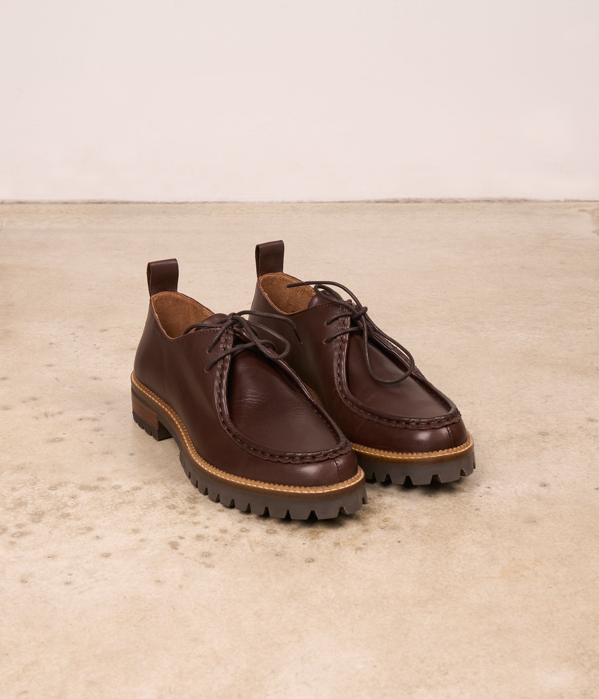 Derbies en cuir chocolat George