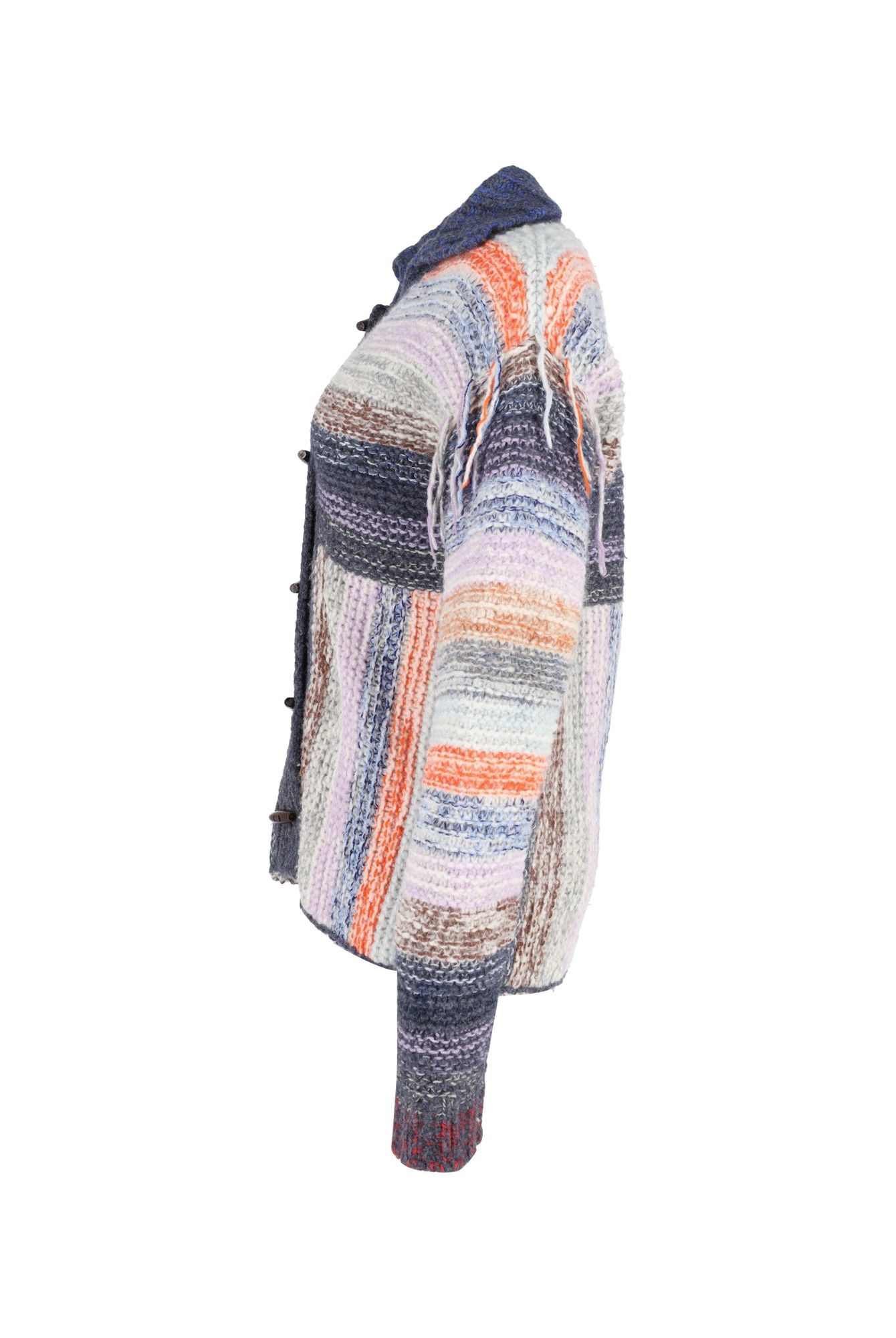 Acne Studios Preloved Karya Mouliné Striped Cardigan In Multicolor Wool