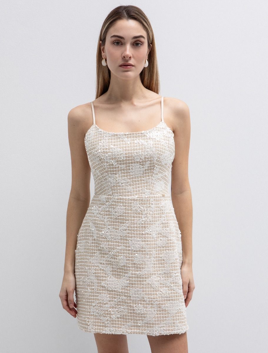 Tweed φόρεμα με παγιέτες