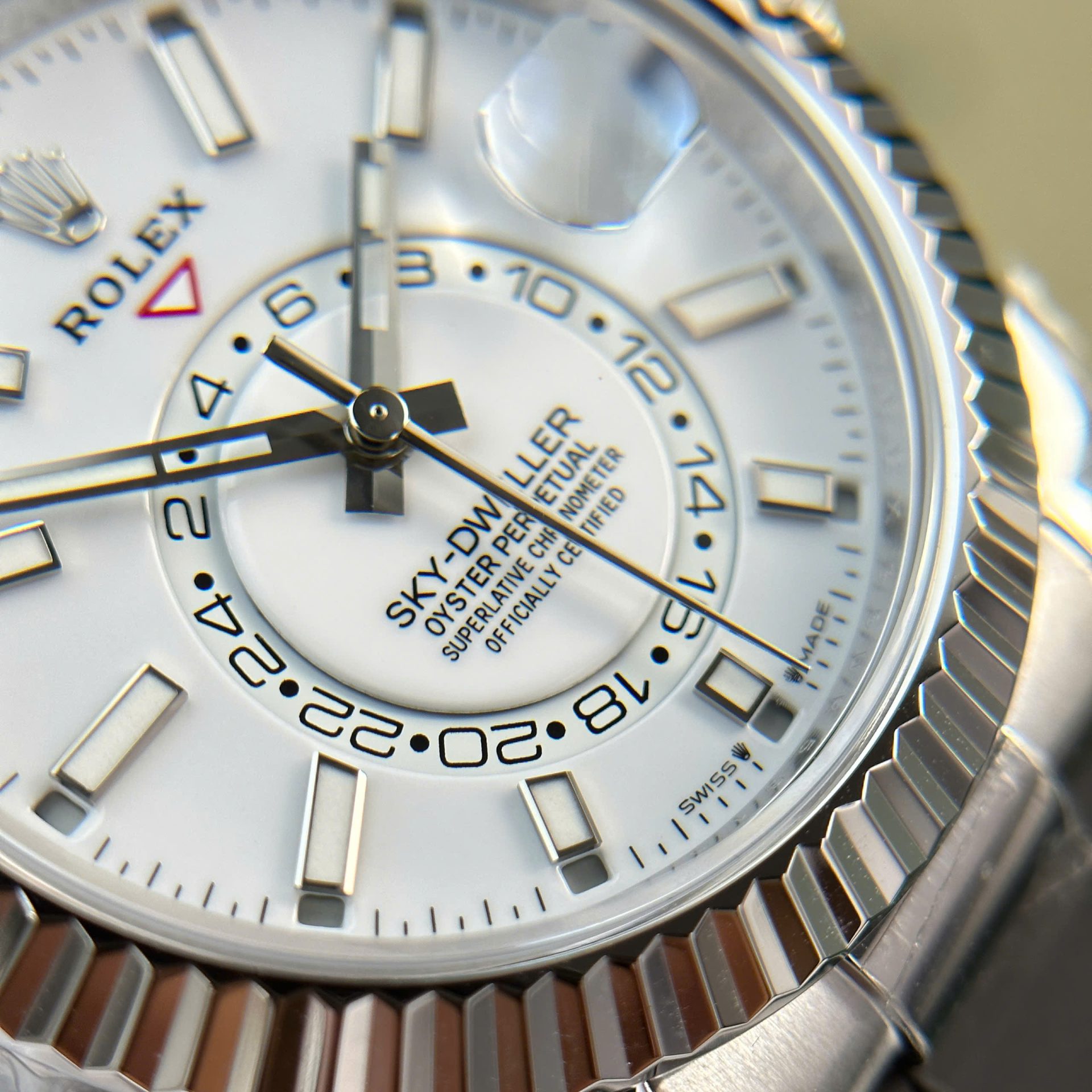 Rolex Sky-Dweller 904L Steel White Dial 42mm Oysterflex Super Clone