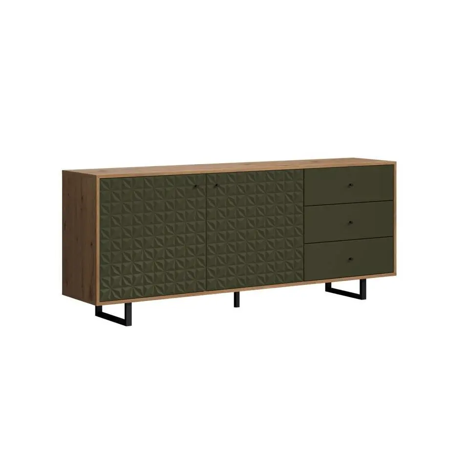 Hioshop Sentra dressoir groen- eik decor