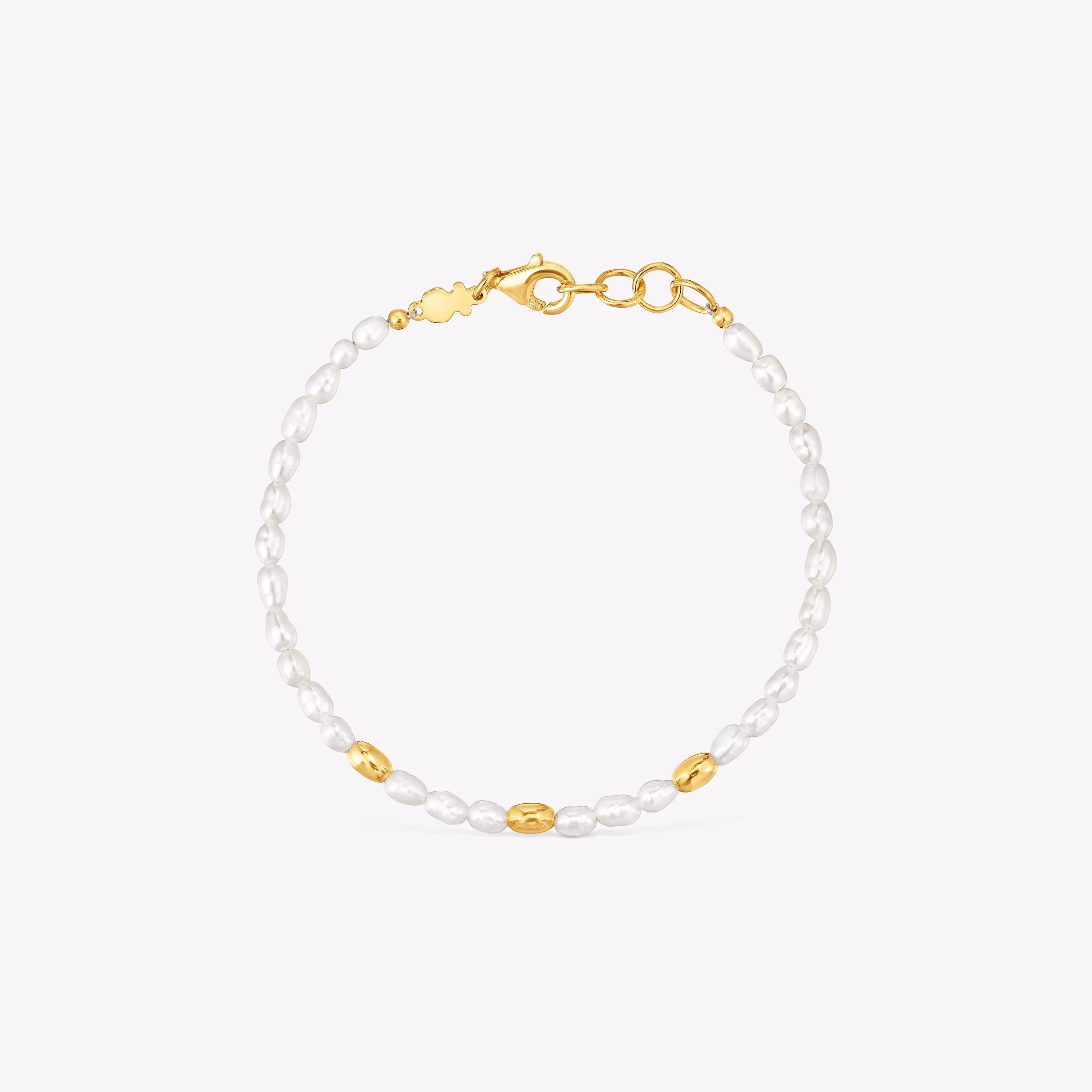 Pulsera con perlas cultivadas y baño de oro de 18 kt sobre plata Gloss