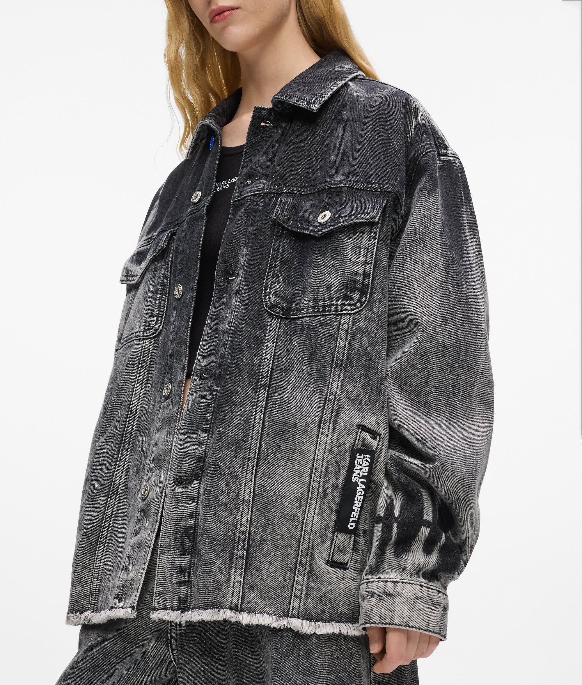 Veste en jean effet blanchi