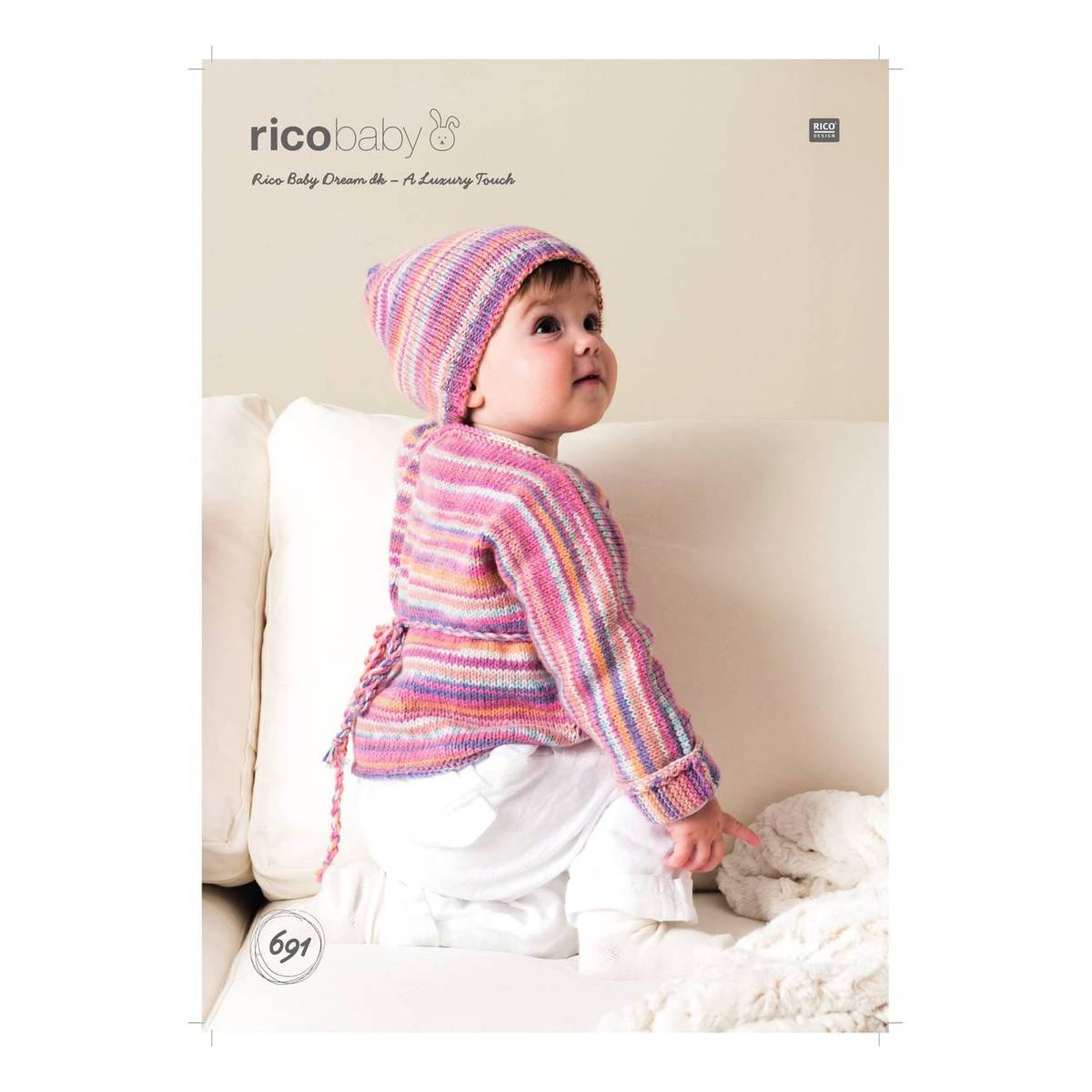 Rico Baby Dream DK Cardigan and Hat Digital Pattern 691