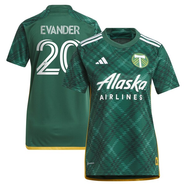 Evander Portland Timbers adidas Women's 2024 Portland Plaid Kit Replica Jersey - Green