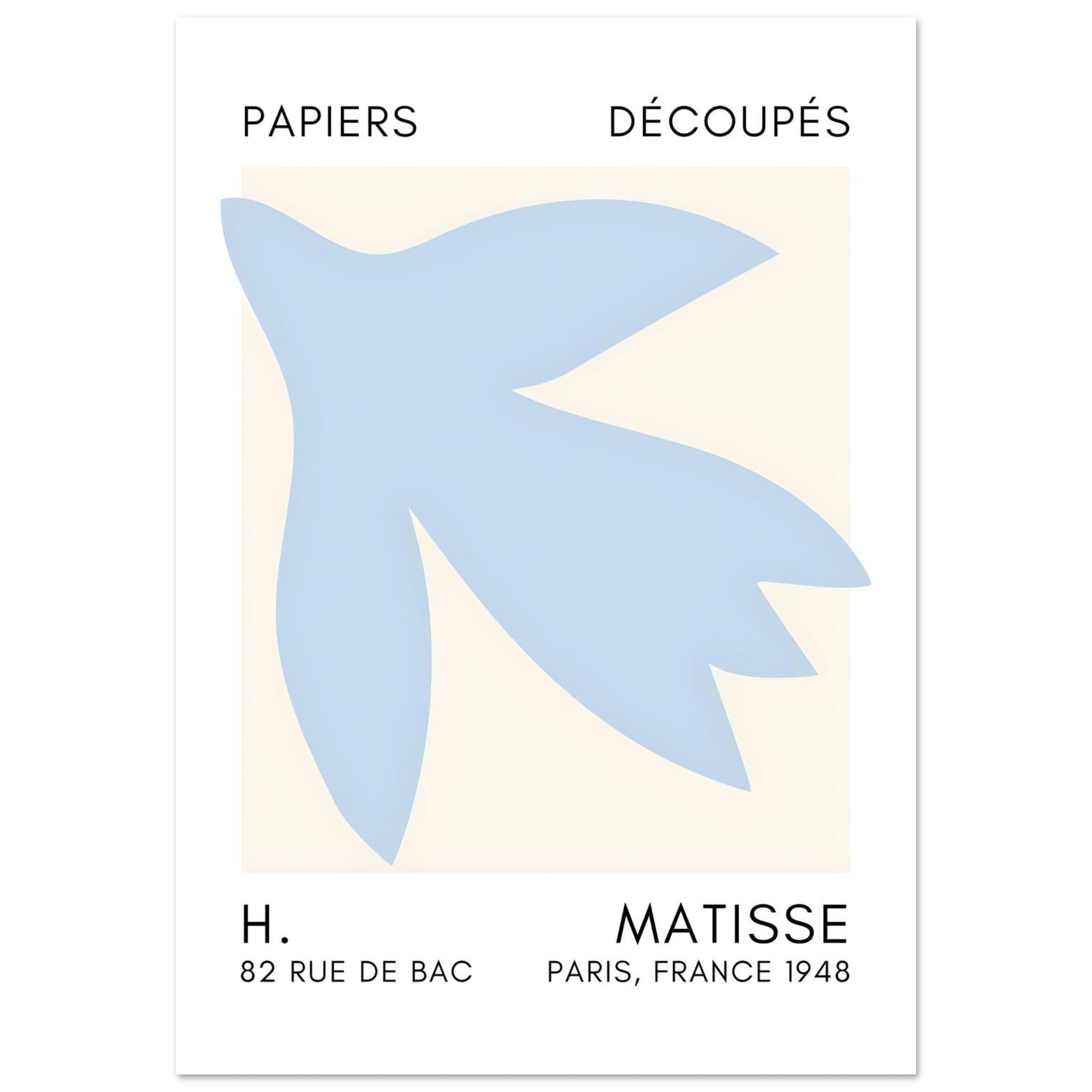 Artfulprints Poster Matisse – Shapes in the air light blue  - 70x100 cm - Blauw