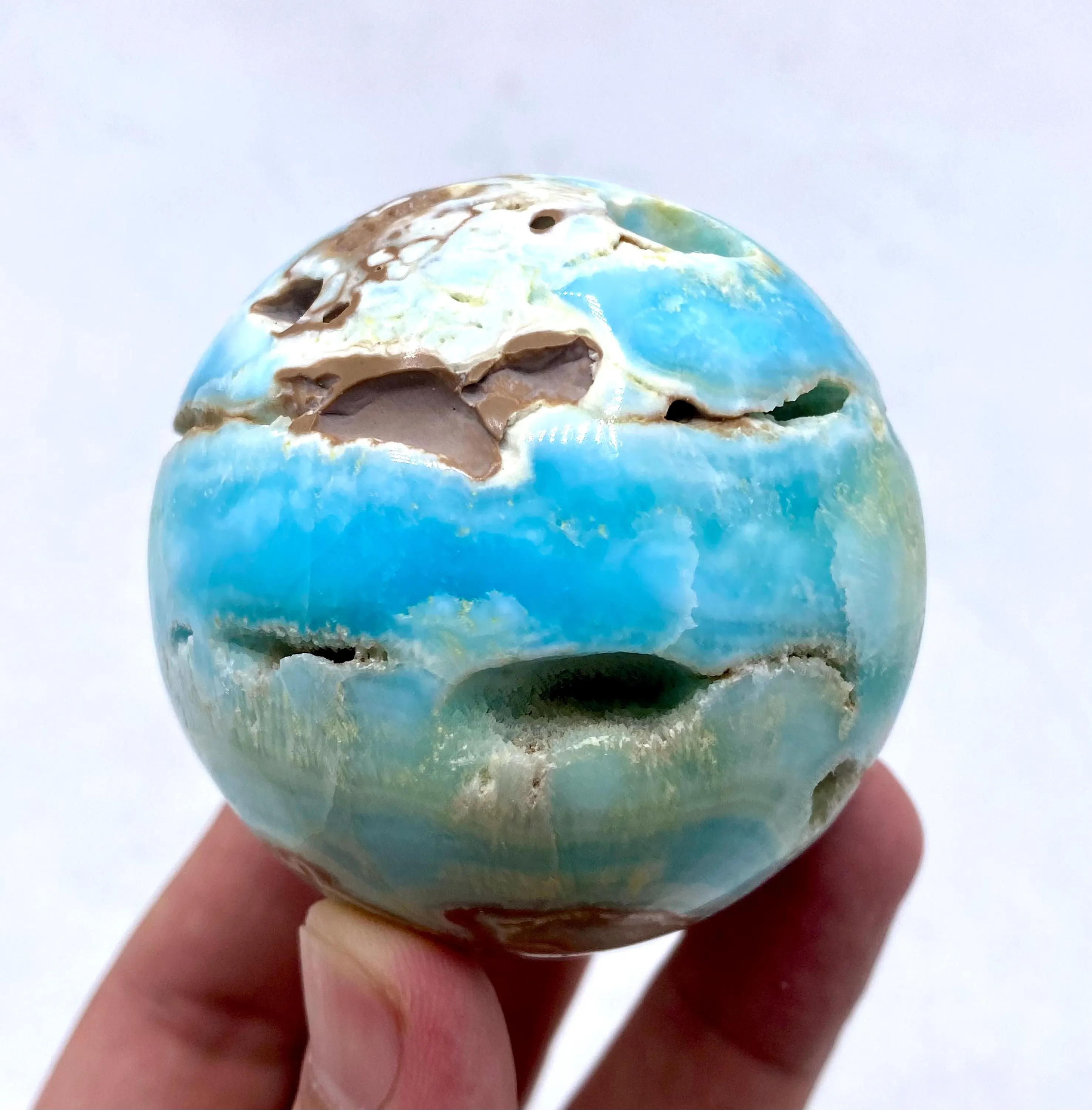 Natural Aragonite Polished Sphere 294g 60mm from Afghanistan | Healing Crystal, Mineral Specimen, Spiritual Decor, Meditation Stone