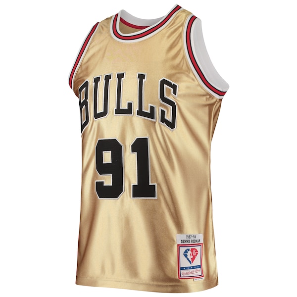 Dennis Rodman Chicago Bulls 75th Anniversary 1997/98 Hardwood Classics Swingman Jersey - Gold
