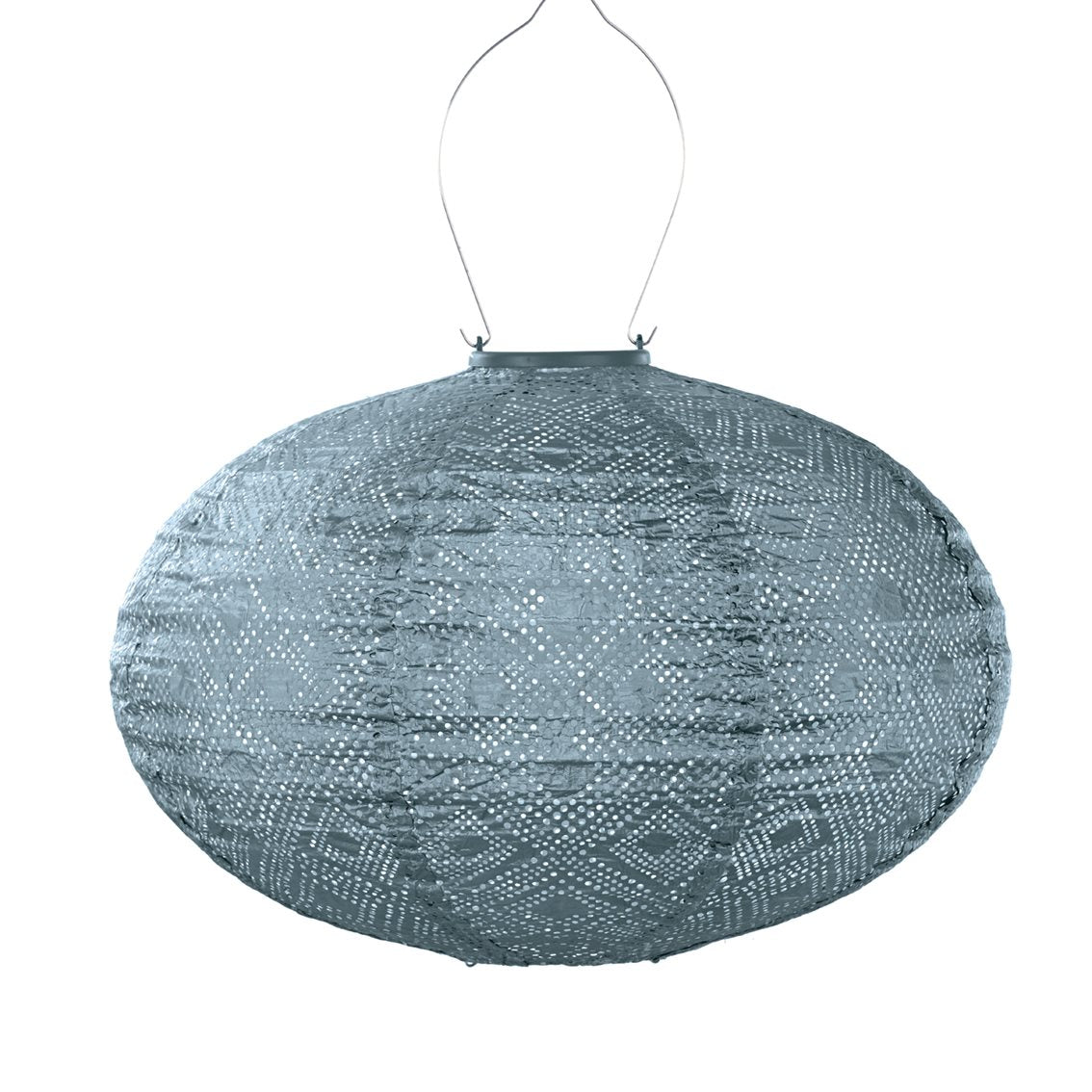 Lumiz solar lampion - mosaic oval - 40 cm - grijs blauw