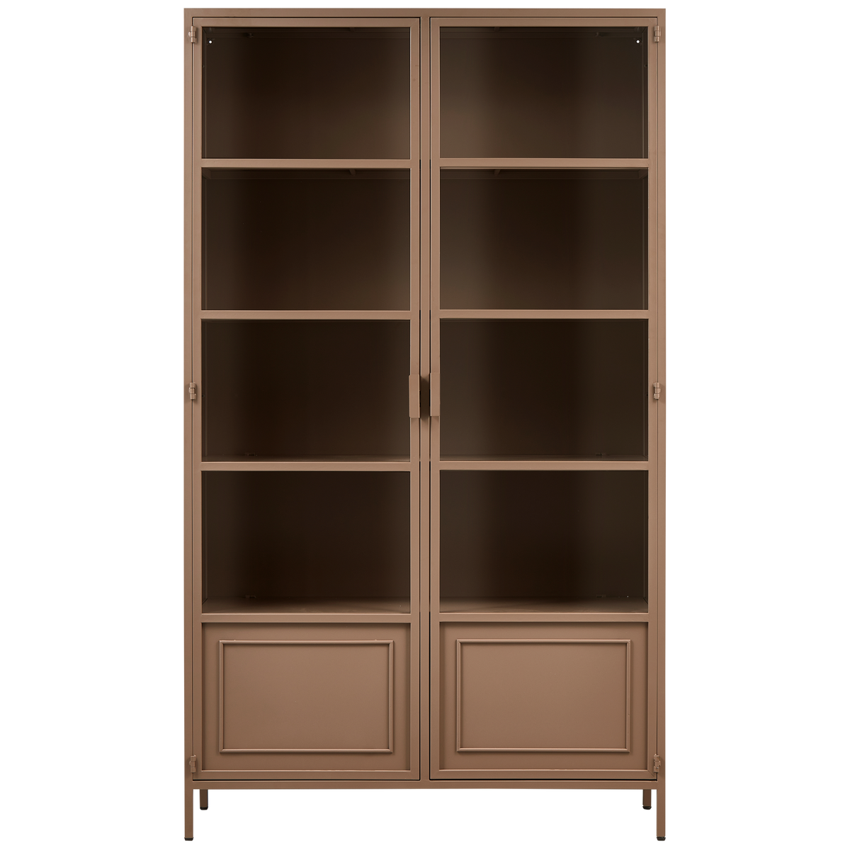 WOOOD vitrinekast Ronja - Metaal - Military Brown - 189x110x43