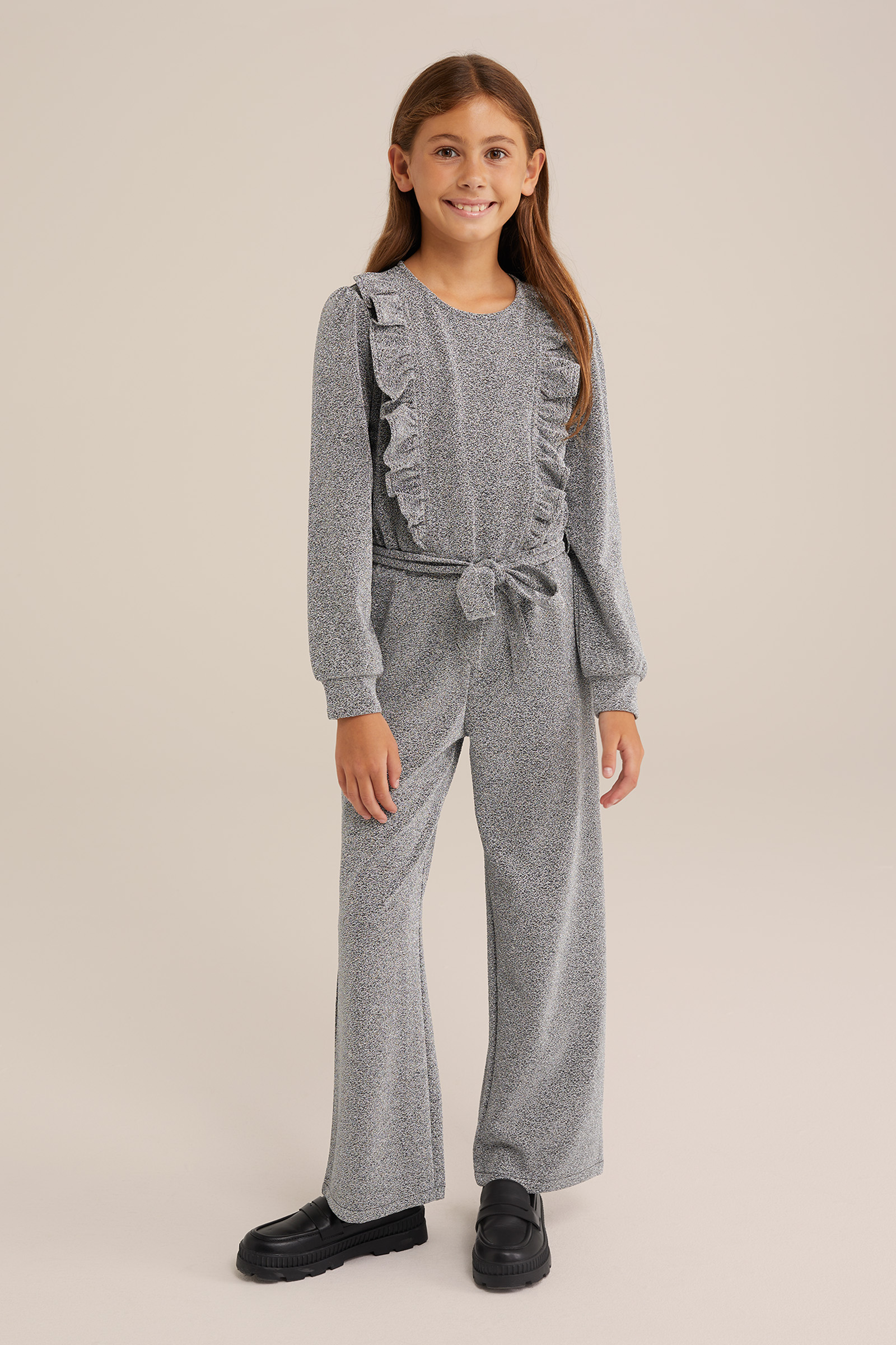 Meisjes jumpsuit met glittergaren