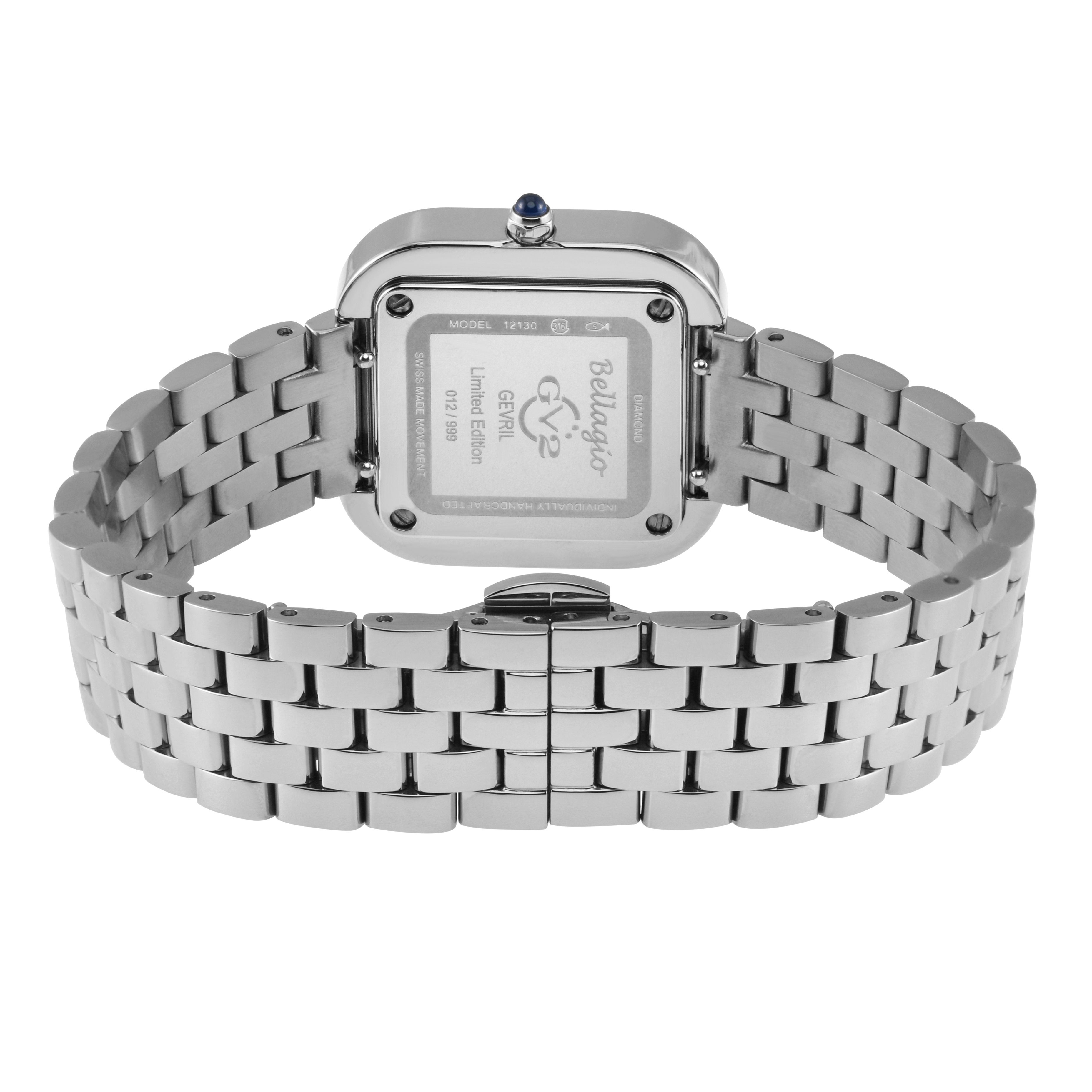 GV2 Bellagio Swiss Quartz Watch White Dial 316L Stainless Steel Sapphire Crystal 30 MM