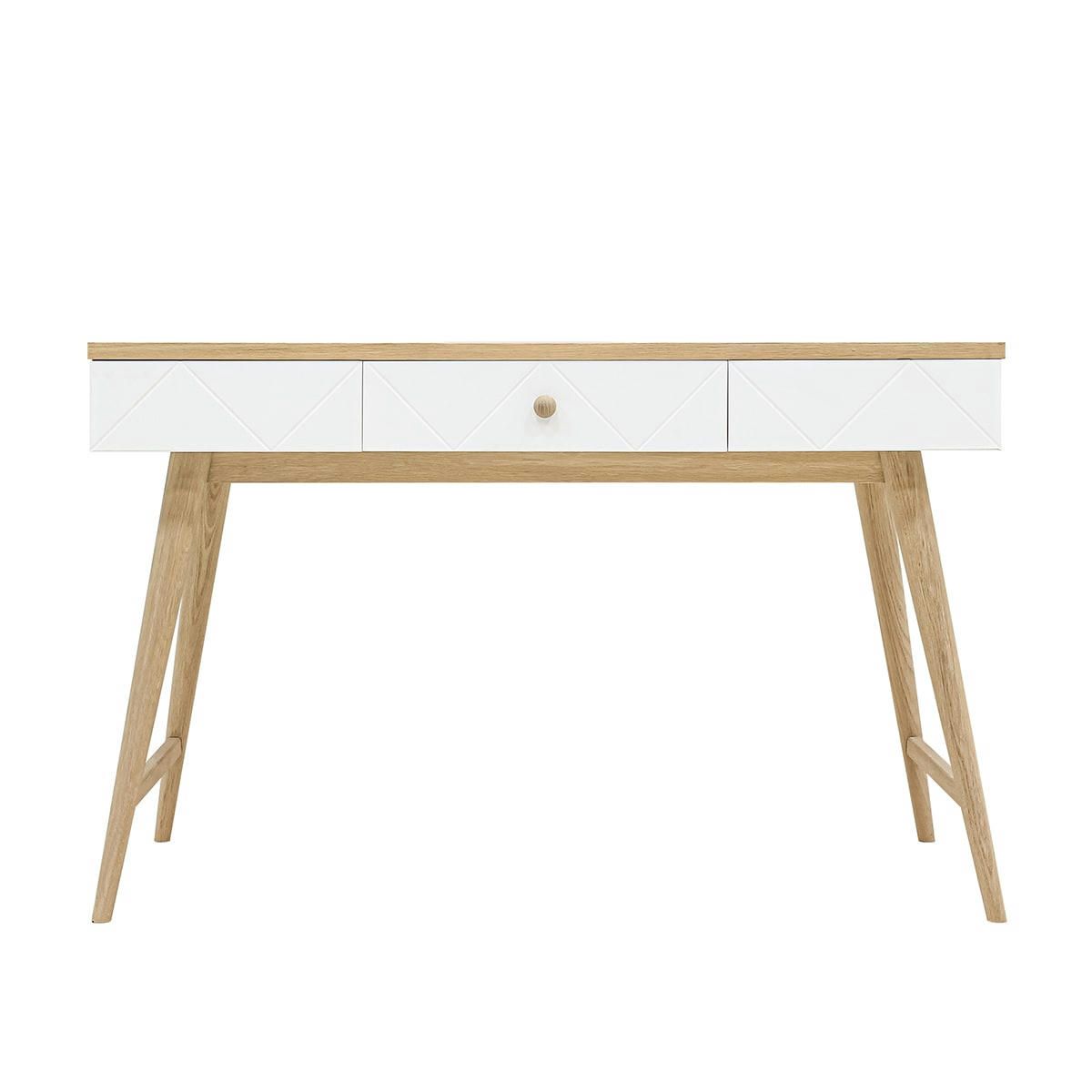 PARIS - Bureau 1 tiroir blanc chêne
