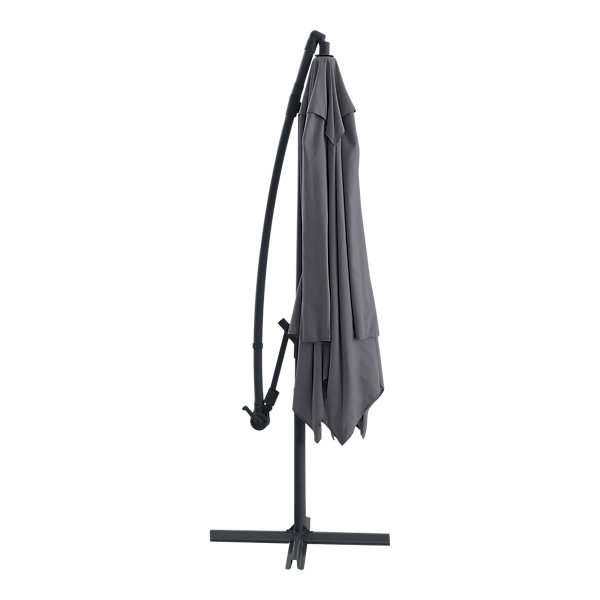 Parasol déporté inclinable carré ouverture manivelle anthracite 2,5 x 2,5 m GoodHome Calamian