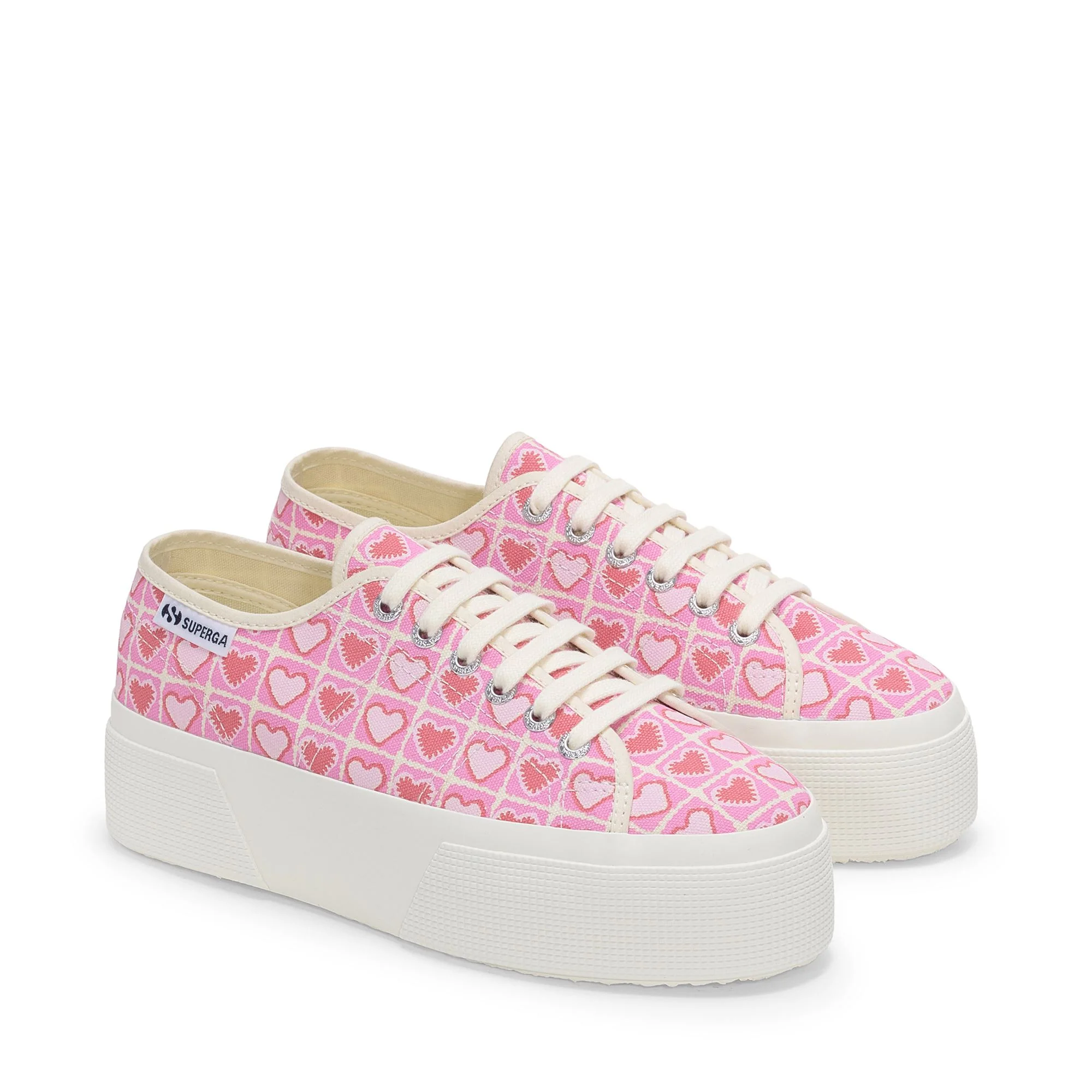 3790 PLATFORM HEART CROCHET PRINT LEGGERA