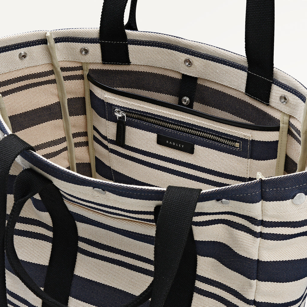 Hadleigh Place - Stripe - Large Open Top Tote