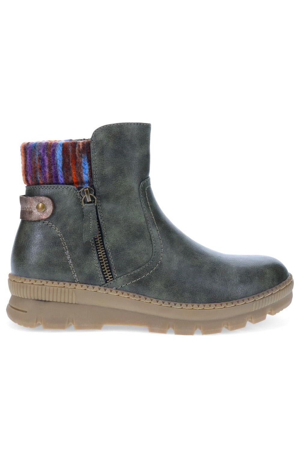 Pavers Knitted Cuff Ankle Boots