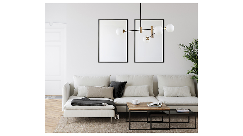 Lampa wisząca Marino 4-punktowa stalowa biało-złota