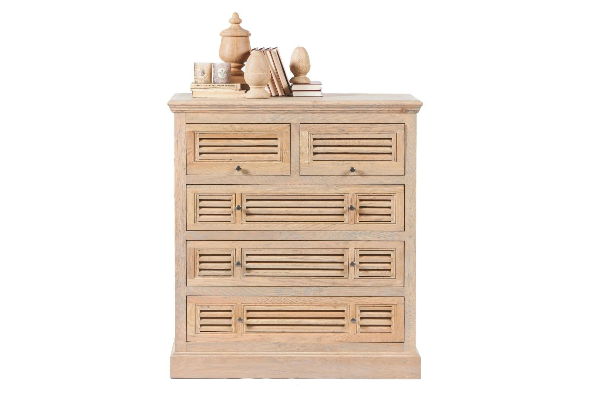 DELHI - Commode en bois 5 tiroirs