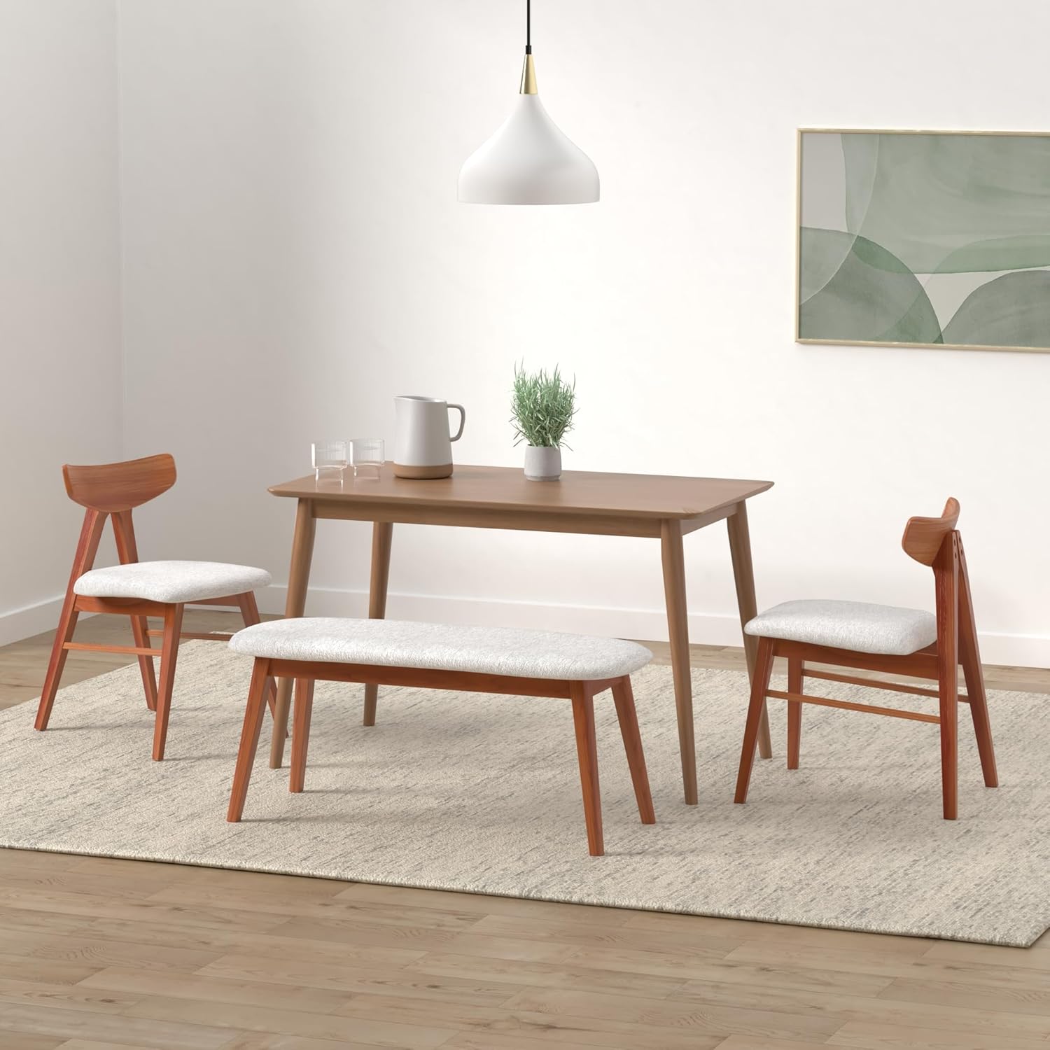 47 Dining Table Kitchen Table Dining Room Table Small Kitchen Table for Small Spaces Table Modern Home Furniture Dinner Table Rectangular (Natural)