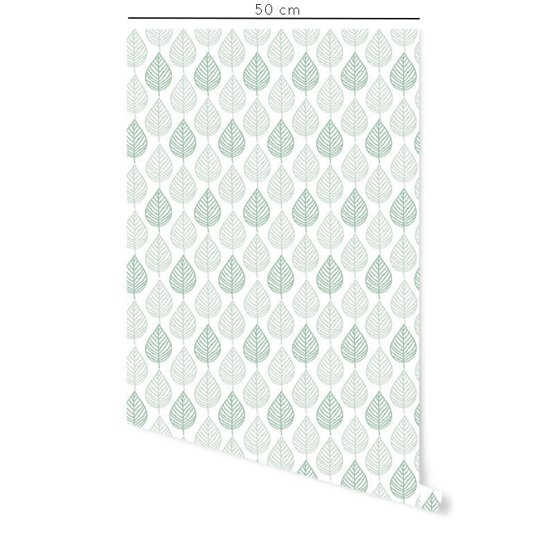 - Papier peint vinyle adhésif feuilles vertes 50x300 cm