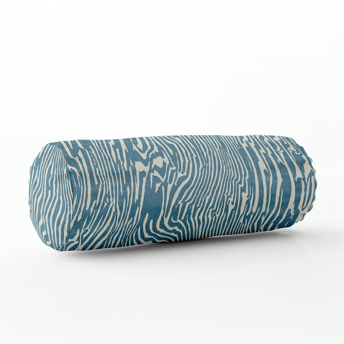 - Coussin traversin graphique polyester bleu 40x15cm