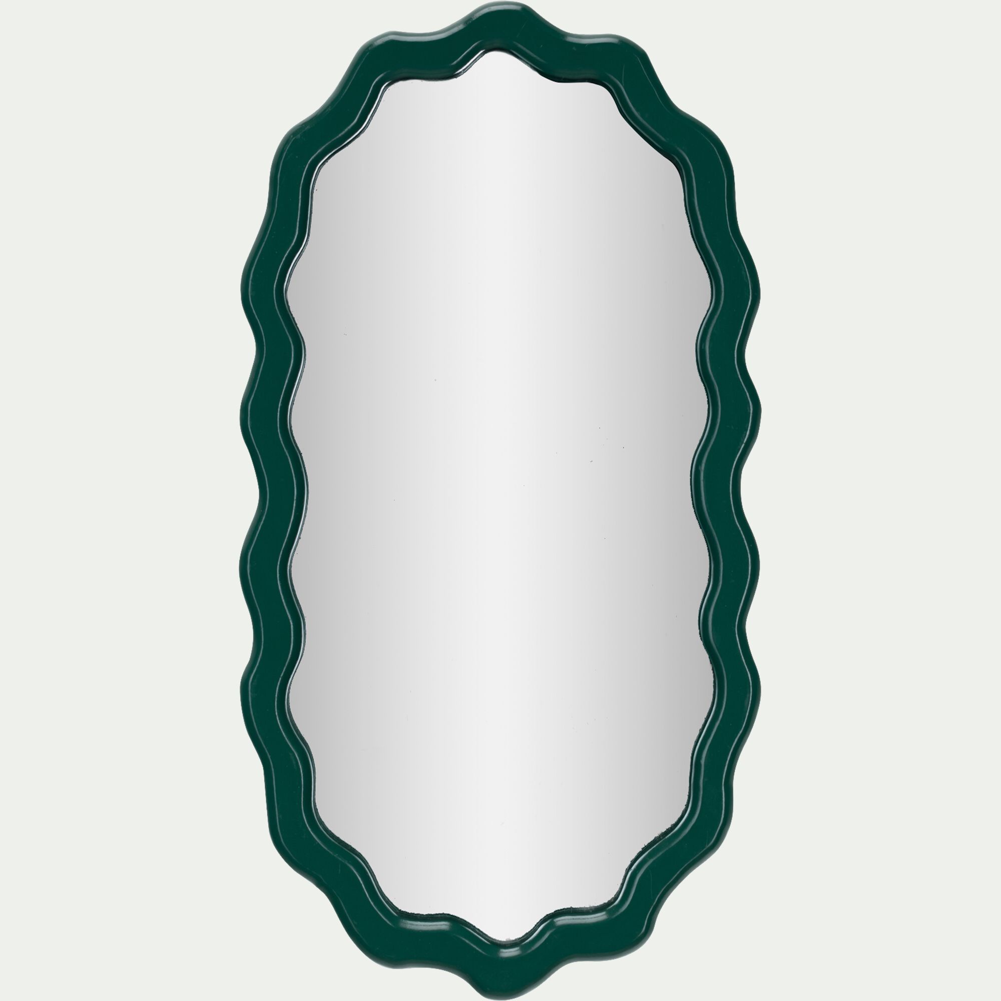 TYMON - Miroir ovale en bois de manguier L52cm - vert