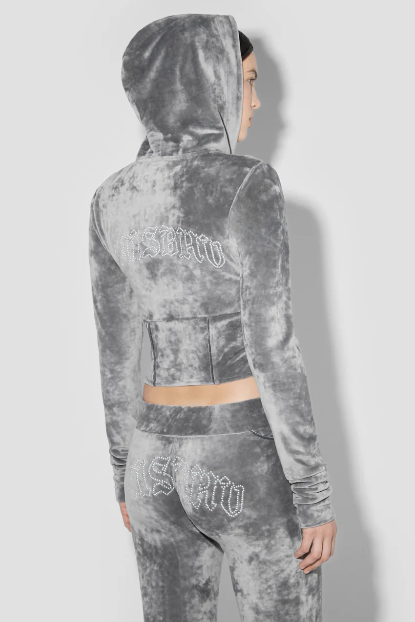 Velour Zipped Hoodie